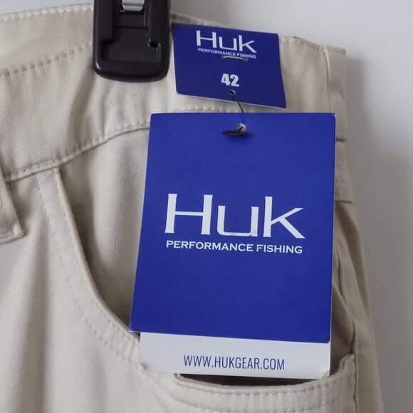 Huk Navigate Performance Fishing Pants Size 42 Lt Beige Khakis - Picture 3 of 6